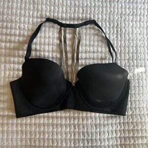 Victoria's Secret Lace Demi Bra Crossback Straps Black Size 38D Preowned